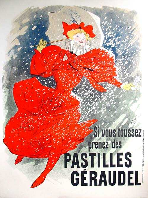 Affiche/Lithographie  JULES CHERET - Pastilles Geraudel