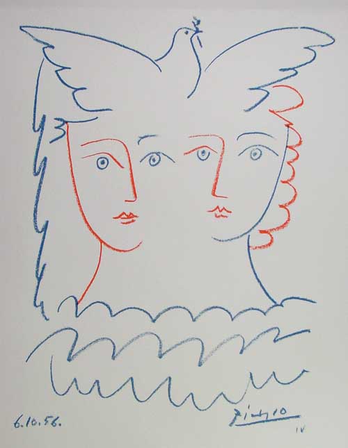 Pablo Picasso - Deux Femmes  la Colombe - 1956