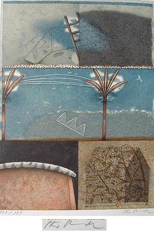 PETER KAMPEHL - Still Life with palms - sign&numrot