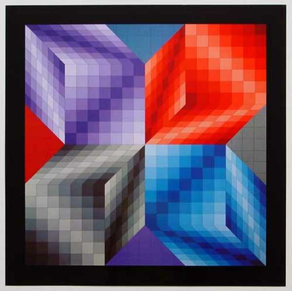 VICTOR VASARELY - KUB-STRI
