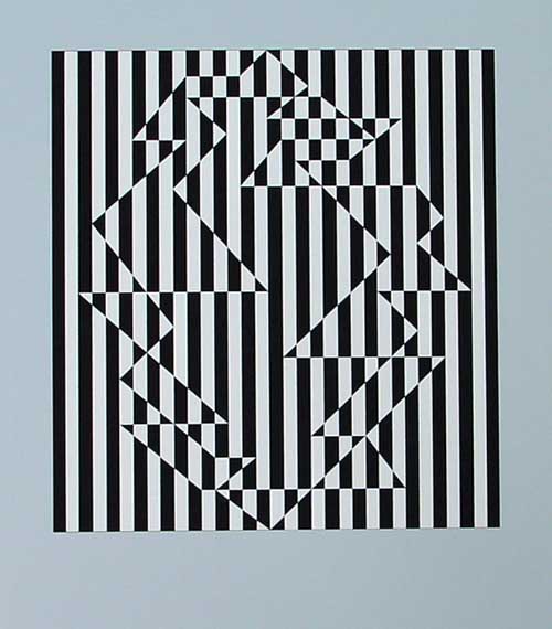 VICTOR VASARELY - Composition en Noir & Blanc III